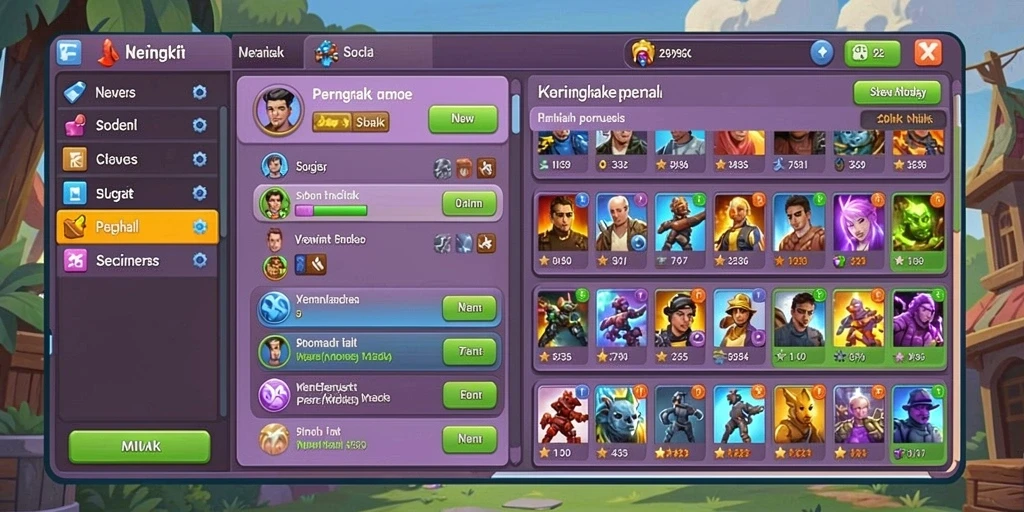 Screenshot memperlihatkan item khusus yang tersedia di game.